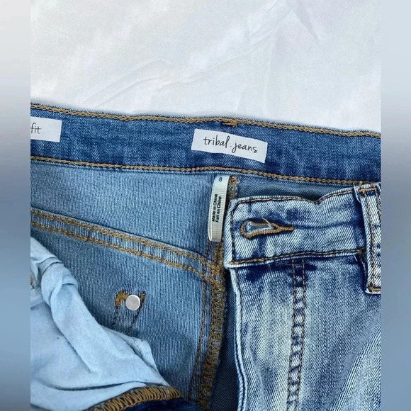 Tribal | Slimfit distressed jean pant - 8 - Picture 8 of 8